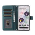 thumbnail image 6 of Crossbody Wallet Case for Google Pixel 8 Pro Chain Lanyard & Wrist Hand Strap Case with Card Slots Zipper Pocket Kickstand, Premium PU Leather Magnetic Clasp Shockproof Flip Cover, Darkgreen, 6 of 7