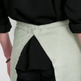 thumbnail image 2 of 100% Linen Bistro Apron with Pockets 25x35 inch - Unisex Half Apron - Sage, 2 of 7
