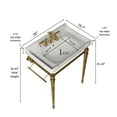 thumbnail image 4 of VICI 28" Bathroom Console Sink, Wall-Mounted White Ceramic Vanity Basin with 3 Pre-drilled Holes, Freestanding Stainless Steel Support Legs with Towel Bar, No , Color, 4 of 4
