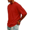 thumbnail image 4 of Plus Size 5XL Men's Shirt Short Sleeve 100%Cotton T-Shirts Breathable Crew Neck Athletic Tshirts Casual Summer Tops, 4 of 8