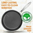 thumbnail image 5 of 10" Stainless Steel Frying Pan - Triply Kitchenware Stir Fry Pan Kitchen Cookware w/ Dakin Etching Non-Stick Coating, Scratch-Resistant Raised-up Honeycomb Fire Textured Pattern - NC3PL10, 5 of 5