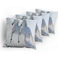 thumbnail image 5 of Ambesonne Winter Throw Pillow Cover 4 Pack, Wintertime Horse Animal, 20", White, 5 of 7