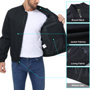 Taigaofy Mens Lightweight Outdoor Jacket Causal Fashion Stylish Windbreaker For Work Dress Golf Business Black L