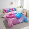 thumbnail image 3 of Castle Fairy Love Heart Couple Twin Bedding Sets 7-Piece for Teens Adults,Pink Blue Bedding Comforter Set Microfiber,Romantic Valentine's Day Breathable Sheet Sets,Lightweight Room Decor,Reversible, 3 of 8