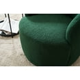 thumbnail image 4 of Swivel Accent Chair with Curved Backrest, Round Barrel Chair with Sturdy Metal Base, Comfy Club Armchair with Soft Padded Seat for Living Room, Bedroom, Green, 4 of 7