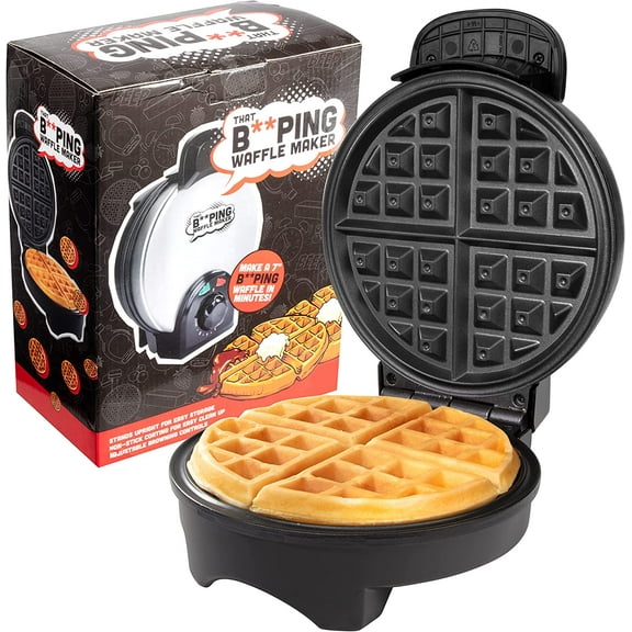 CucinaPro That BEEPING Waffle Maker- Personal 7" Belgian Waffler that BEEPS with Tone when Ready - Electric, Non Stick Griddle Iron w/Adjustable Browning Control- Make Breakfast Special