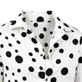 thumbnail image 4 of UTSJKR Men's Roll-Up Cuff Polka Dot Long Sleeve Button-Down Shirt, Slim Fit Casual Top, Daily Dating Street Outdoor Trendy Leisure Wear White L, 4 of 5