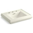 thumbnail image 6 of Kohler 2239-8-NY 24 in. Memoirs Bathroom Sink Basin with 8 in. Widespread Faucet Pedestal Holes & Console Table - Dune, 6 of 8