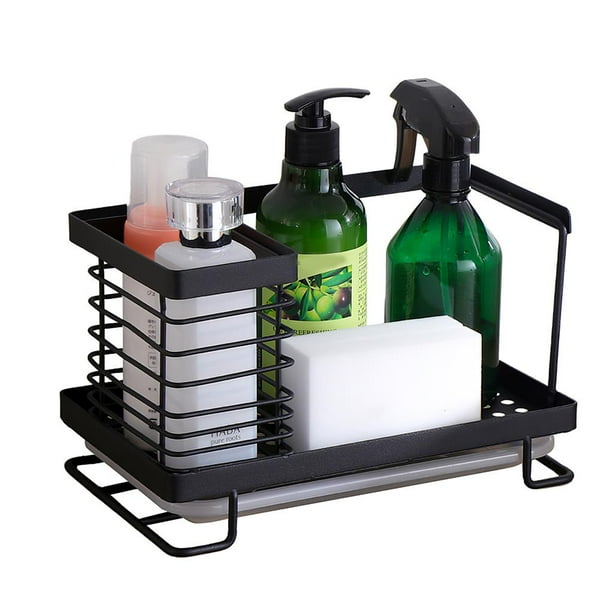 Fregadero De Cocina De Acero Inoxidable Rejilla De Drenaje De Almacenamiento Rejilla De Especias Transpirable Pasta Para Cepillo De Dientes Con Bandeja De Agua Para Baño Cocina Hogar Monstrate HA014856-00