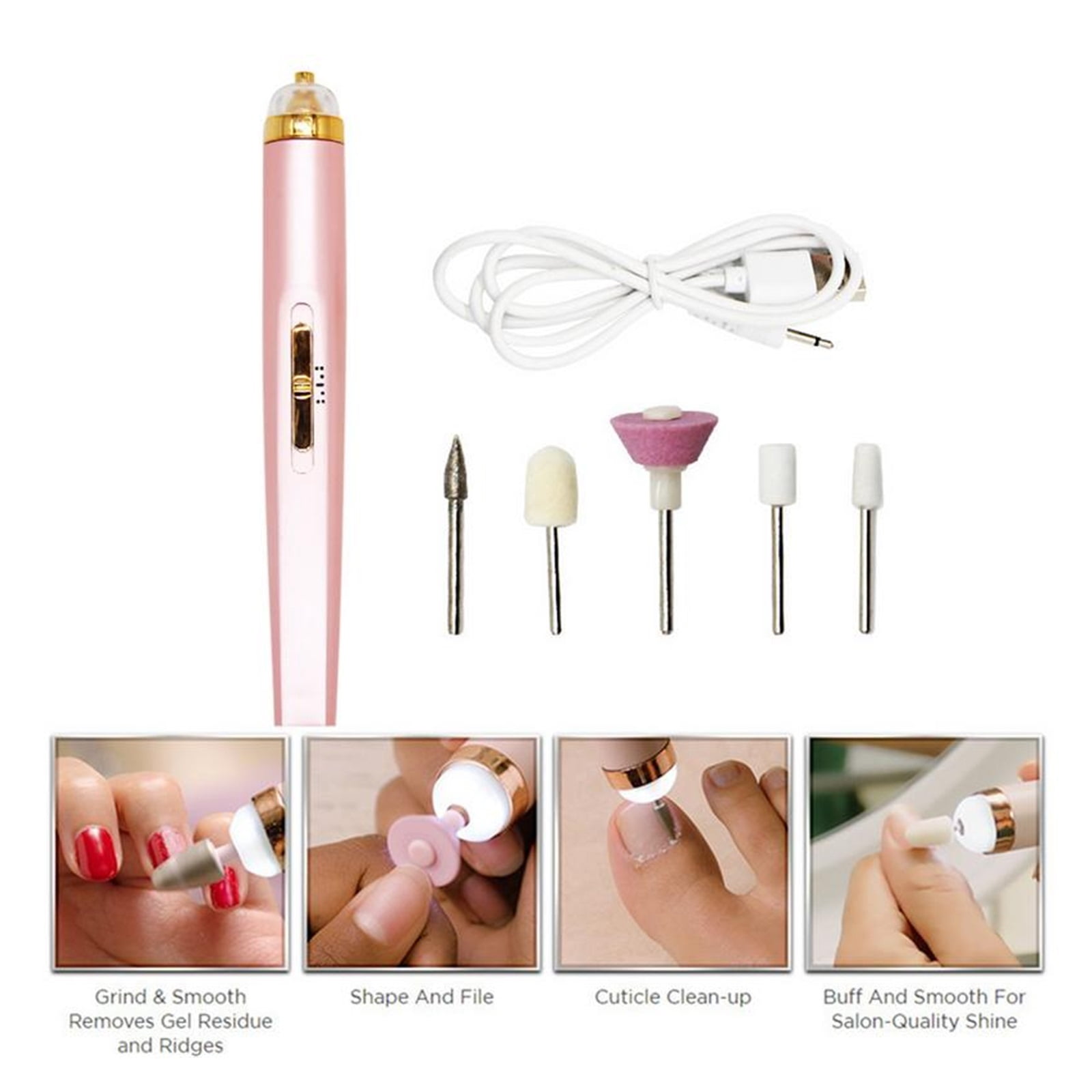 Electric Nail Drill For Acrylic Gel Nails, Portable Electric Nail File Machine Set ,Low Noise