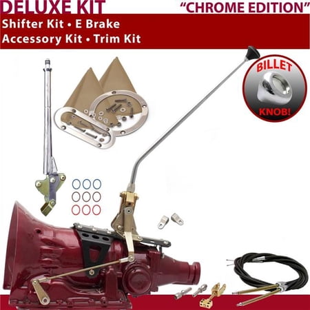 American Shifter 700R4 Shifter Kit Chrome 16 in. E Brake Cable Clevis Trim Kit for F2EB9