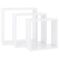 thumbnail image 3 of Juego de 3 estantes en forma de cubo para pared VidaXL, MDF, color blanco, 30 x 30 cm, 3 of 9