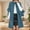 Blue, variant on Lovzfmll Women's Wool Trench Coat, Fashion Notch Lapel with Flap Pockets Red, 4XL
