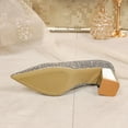 thumbnail image 6 of Silver Women'S Sequined Pointed Toe Block Heels With Glitter Finish Comfortable Cushioned Insole For Party Evening Wear Durable Non Slip Sole Sparkling 9.65In, 6 of 9