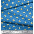 thumbnail image 2 of Soimoi Blue Poly Georgette Fabric Marigold Geometric Print Sewing Fabric Yard 52 Inch Wide, 2 of 3