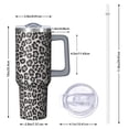 thumbnail image 3 of 40oz Insulated Leopard Mug with Flip Straw Lid and Handle, Stainless Steel Travel Cup Gift Option, 3 of 5