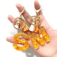 thumbnail image 4 of Golden Foil Orange Letter Keychain, 4 of 6