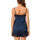 thumbnail image 3 of Conjuntos de pijama de satén para mujer INSPIRE CHIC con tirantes de encaje y pantalones cortos, 2 piezas, conjuntos de lounge de seda, XL, azul, 3 of 6