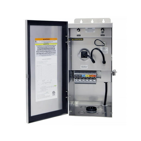 Lightkiwi U8810 600 Watts 120V AC à (12V-13V-14V-15V AC) Transformateur d'Éclairage Paysager Extérieur à Basse Tension Résistant aux Intempéries pour Lumières de Chemin et Éclairages de Piscine/spa - Certifié ETL
