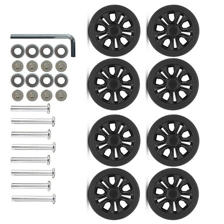 Set of 8 Travel Luggage Suitcase Replacement Wheels 55x11mm Plastic Caster Wheels Repair Kits Shelf Replacement Wheels