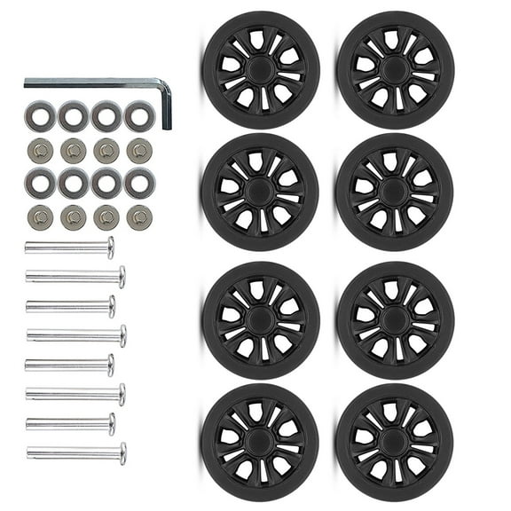 Set of 8 Travel Luggage Suitcase Replacement Wheels 55x11mm Plastic Caster Wheels Repair Kits Shelf Replacement Wheels