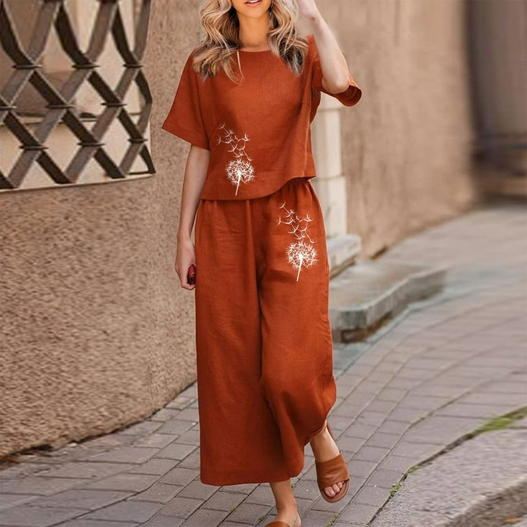 Ladies cotton pant suits best sale