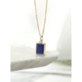 thumbnail image 4 of Gem Stone King 6.13 Ct Blue Lapis White Created Sapphire 18K Yellow Gold Plated Silver Pendant with Chain, 4 of 4