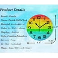 thumbnail image 2 of Dreamtimes Rainbow Colors Abstract Stripe Round Wall Clock, 10 Inch Battery Operated Quartz Analog Quiet Desk Clock for Home,Office,School,Kitchen, 2 of 4