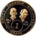 thumbnail image 2 of 10 Year AA Medallion Black Gold Plated Tri-Plate Founders Bill & Bob Chip, 2 of 4