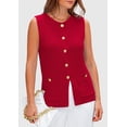 thumbnail image 4 of Chaleco tipo suéter PRETTYGARDEN para mujer, verano 2025, rojo, talla M, 4 of 9