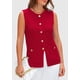 thumbnail image 4 of Chaleco tipo suéter PRETTYGARDEN para mujer, verano 2025, rojo, talla M, 4 of 9