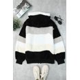 thumbnail image 2 of POGLIP Manteau Sherpa à Fermeture Éclair Colorblock Noir pour Femmes avec Capuche, 2 of 6