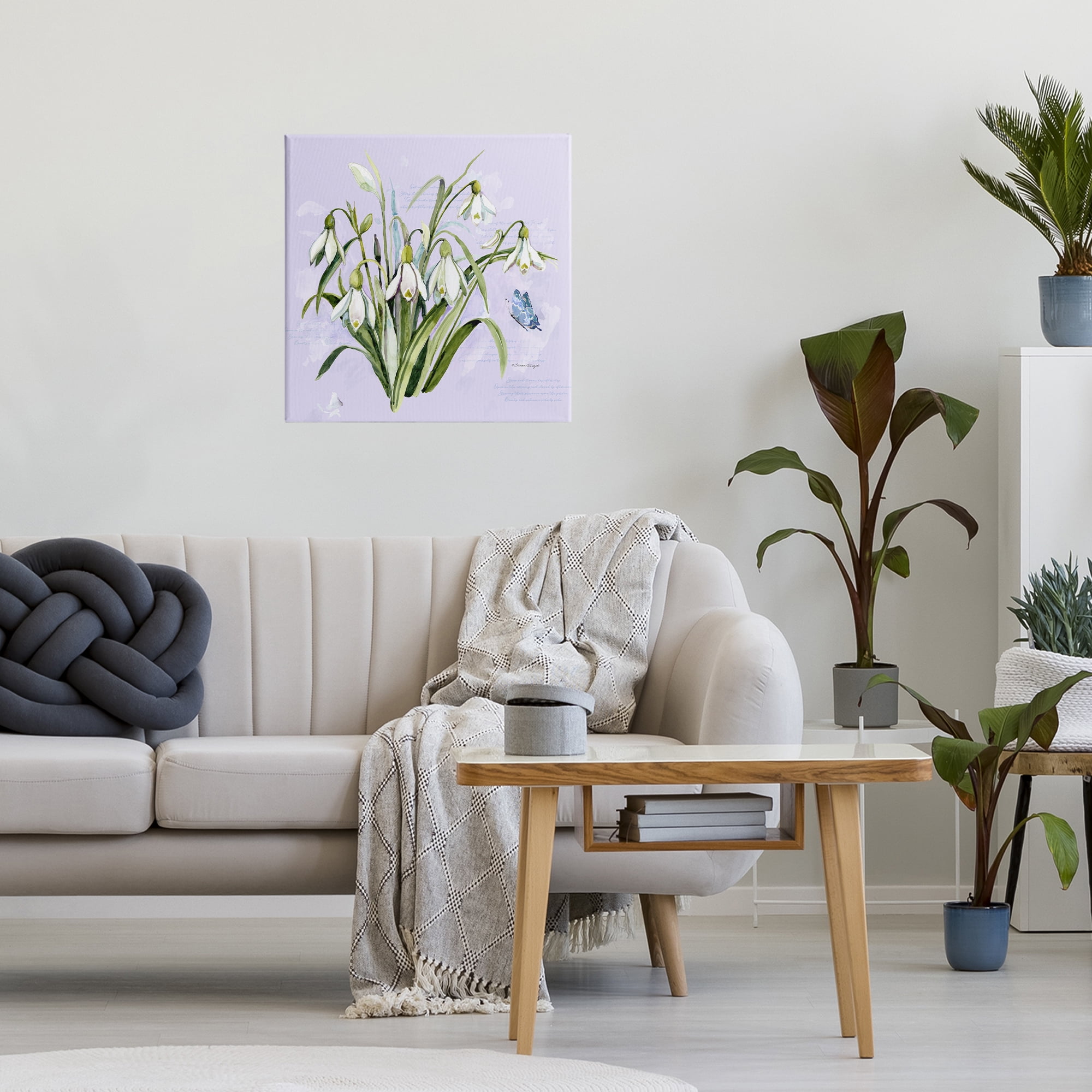 Stupell Industries Snowdrops with Vintage Writings Canvas Wall Art, design by Susan Winget