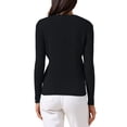thumbnail image 3 of INSPIRAR CHIC Blusa de Mujer Otoño Invierno de Manga Larga Cuello en V Elegante Tejido Acanalado Talla L Negra, 3 of 6