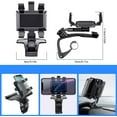 thumbnail image 4 of Soporte para teléfono de coche, espejo retrovisor multifuncional para salpicadero con abrazadera de resorte ajustable de 360°, apto para smartphones de 3 a 7 pulgadas., 4 of 5