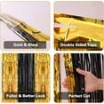 thumbnail image 5 of 2 Pack 3.2ft x 8.2ft Black Tinsel Foil Fringe Curtains, Metallic Foil Tinsel Photo Booth Backdrop Streamer for New Years Decorations Halloween Bachelorette Birthday Holiday Celebration Party Supplies, 5 of 10