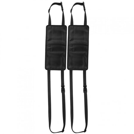 2 Pcs Fishing Rod Rack Set Car Fishing Storage Hook and Loop Strap Adjustable Fixing BeltBlack