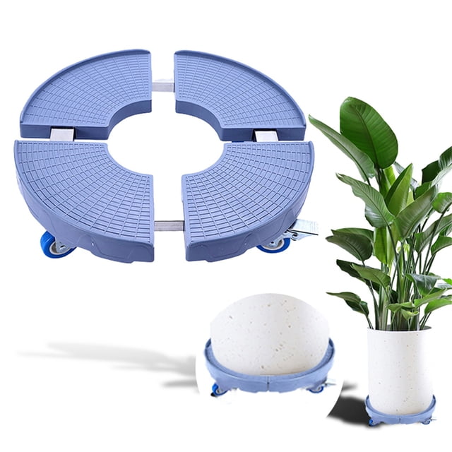 Huayishang Rack Home Flower Pot Base Diameter 30 52 Cm Rolling Plate Weather Round Rubber Wheel And Brake 360° Rotatable 200 Kg Load Capacity Small Flower Roller Plant Vase