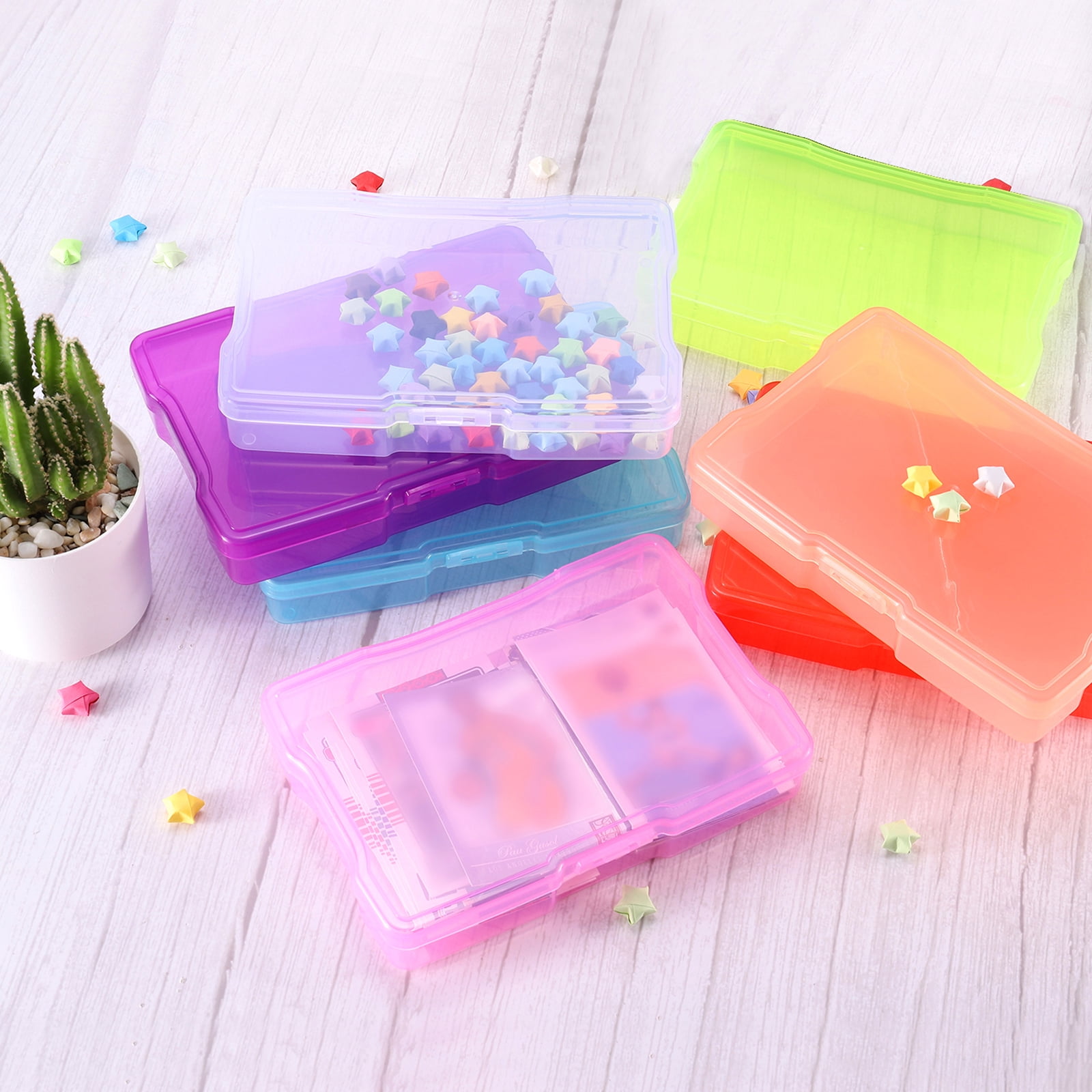 REGALWOVEN Photo Storage Box Photo Boxes Storage Organizer Cases Container Clear