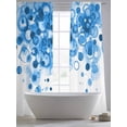 thumbnail image 5 of Blue Gradient Sheer Curtains 96 Inch Length 2 Panels Set Window Treatments, Abstract Polka Dots Vintage Modern Art Rod Pocket Semi Curtains for Living Room/Bedroom/Kitchen Décor, 104"W x 96"L, 5 of 7