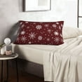 thumbnail image 6 of Uemuo Romantic white snowflakes Print Throw Pillow Case – Cozy & Soft Cushion Cover, Hypoallergenic Pillow Case for Sleeping, Perfect for Women with Envelope Closure-16"x24", 6 of 6