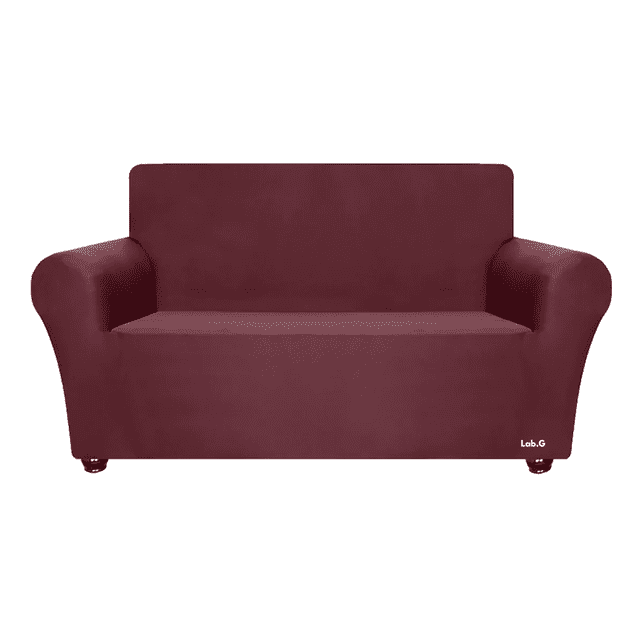 "Funda Elástica De Sofá Protector De Sillón Lavable Lab.G, Color Bordó Lisa "