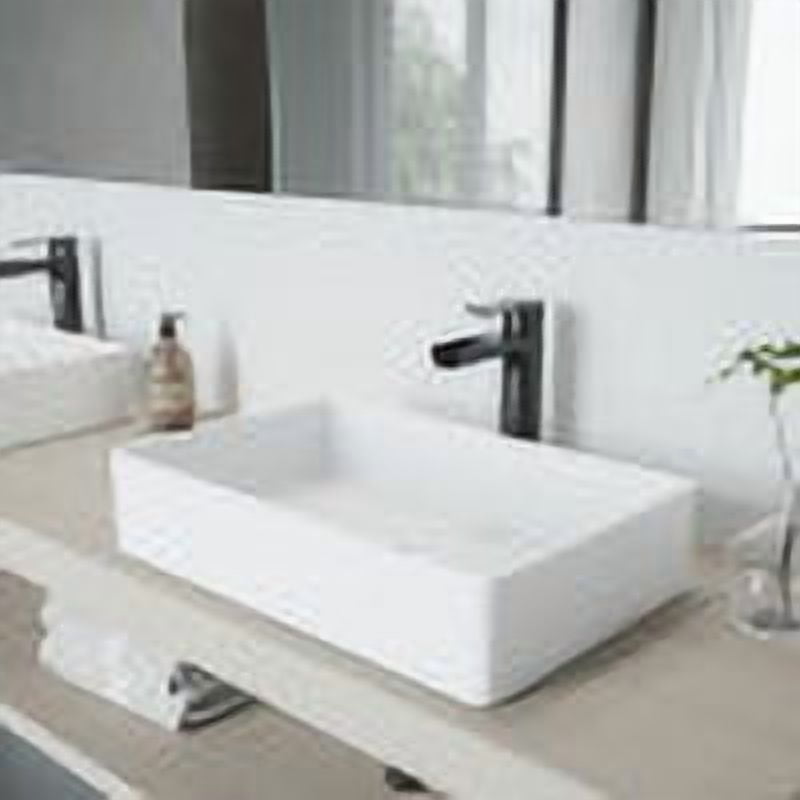 VIGO Amada Single Handle Single-Hole Bathroom Vessel Faucet in Matte Black