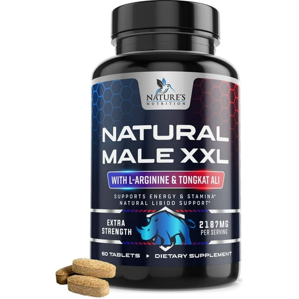 Nature's Nutrition Natural Male XXL Pills for Stamina, Strength