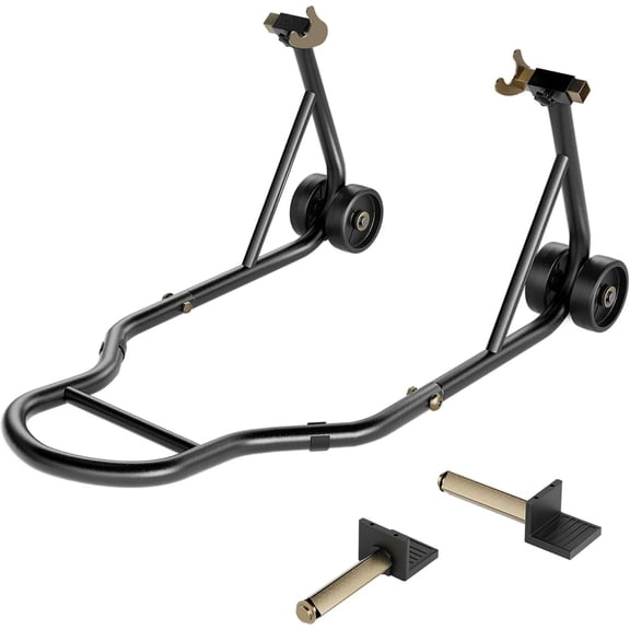 VIVOHOME Motorcycle Stand, 441 Lbs Capacity Rear Wheel Lift with U L Adjustable Swingarm Spool, Heavy Duty Paddock Stand for BMW Suzuki Yamaha Honda Kawasaki, Black