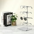 thumbnail image 5 of Soporte para gafas de sol, 1 paquete - Estante de gafas de acero inoxidable, soporte de 4 niveles con base (plata), 5 of 5