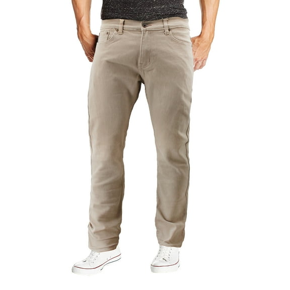 Men's Skinny Fit Cotton Blend Denim Stretch Casual Work Jean Pants (Khaki, 34W x 30L)
