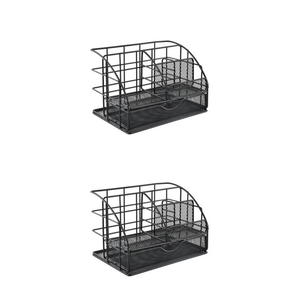 Caja de almacenamiento organizadora Advancent práctica y fácil de limpiar duradera organizadora de espacio negro semibrillante 22.5*15*15cm 2Conjunto