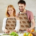 thumbnail image 5 of Brown Buffalo Pattern Apron-Garden Aprons for Women with Pockets-Cotton Linen Waterproof Kitchen Cooking Gardening Aprons Adjustable for Kitchen,Cooking,BBQ and Salon 33x27 Inch, 5 of 7
