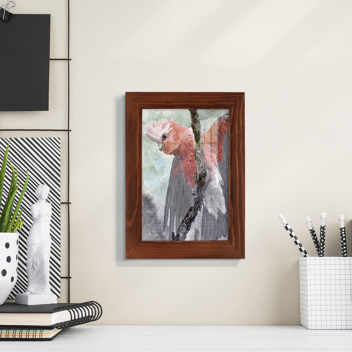 Tropic Parrot II - Framed Print w/glass - Chestnut